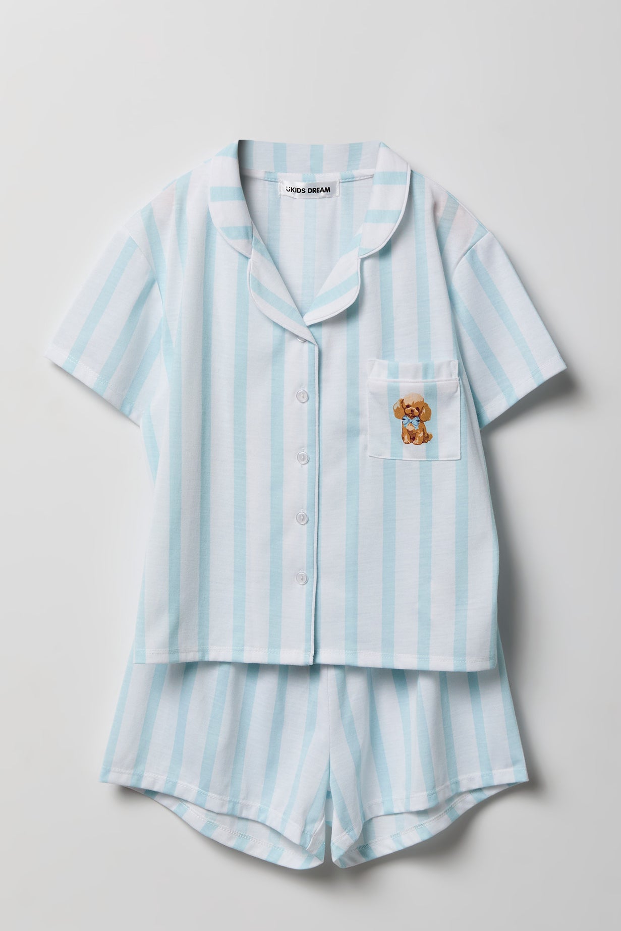 Girls Button-Up Top & Short Pajama Set