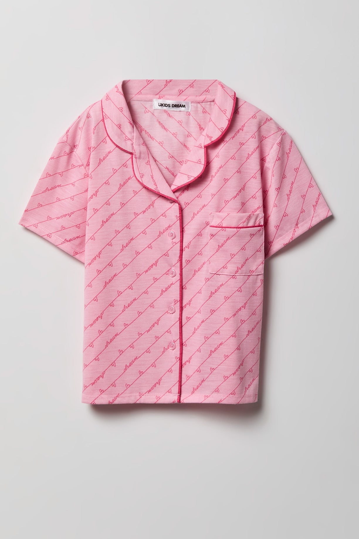 Girls Button-Up Top & Short Pajama Set