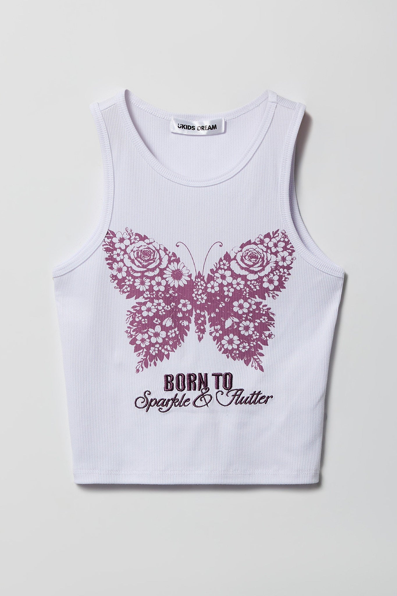 Girls Ribbed Graphic Tank & Pajama Pant Set