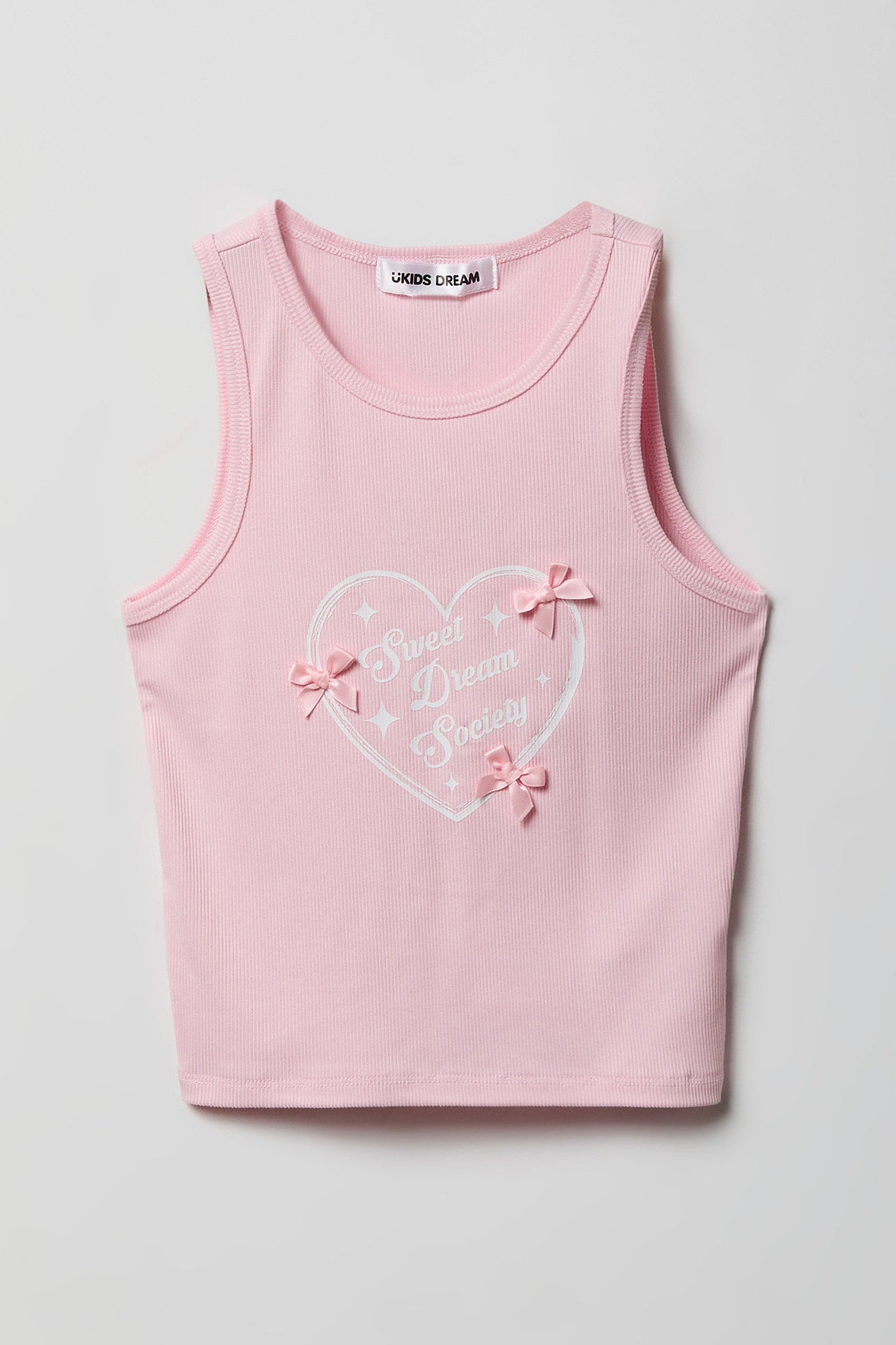 Girls Ribbed Graphic Tank & Pajama Pant Set