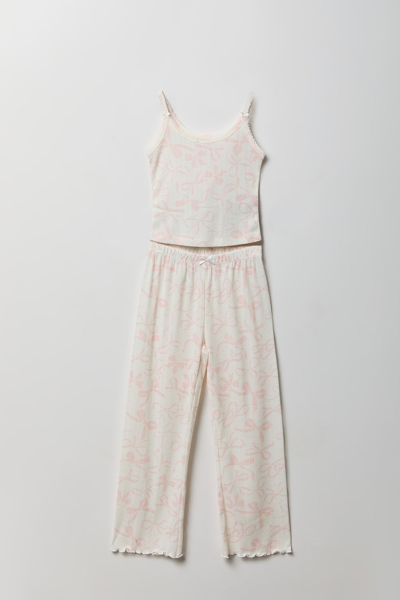 Girls Pointelle Tank & Pajama Pant Set