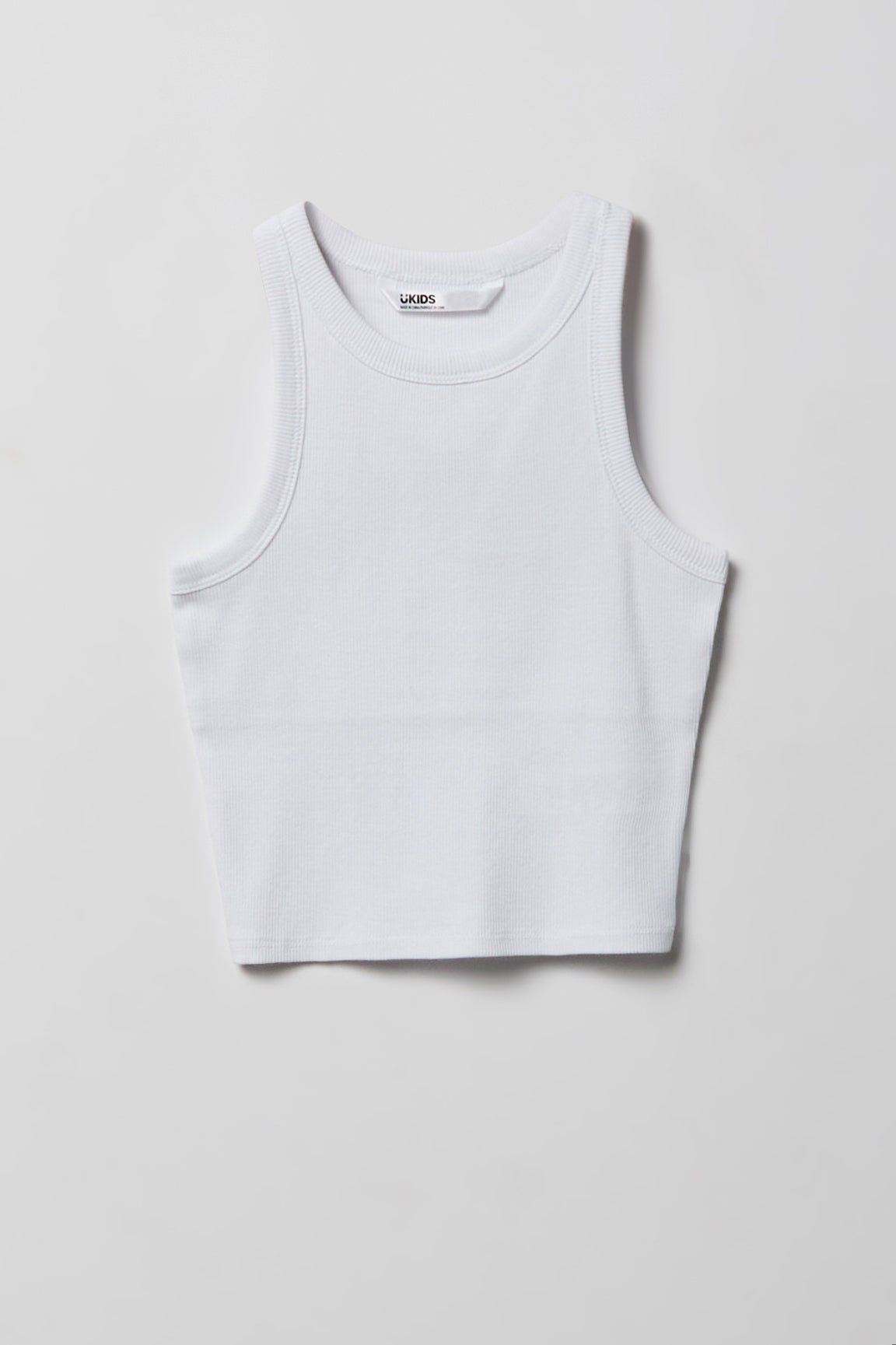 Girls Ribbed High Neck Tank