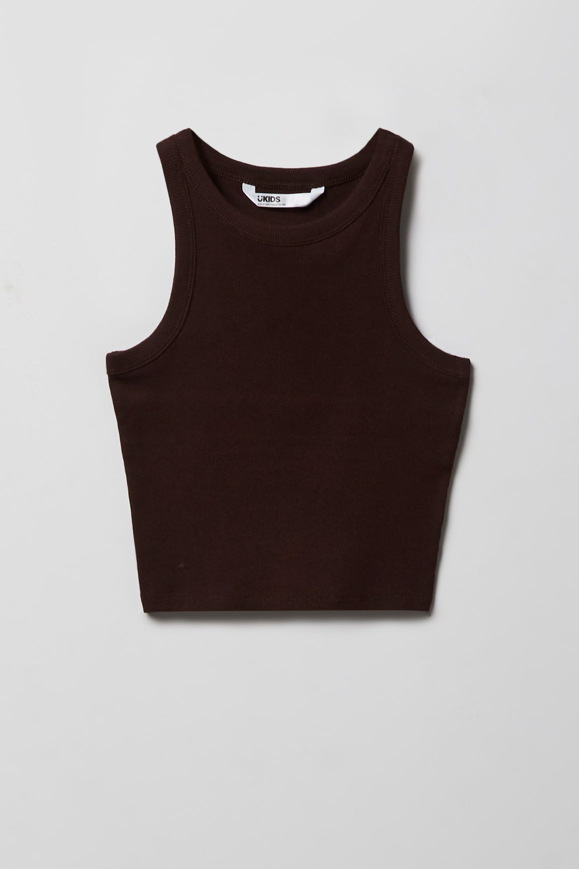 Girls Ribbed High Neck Tank