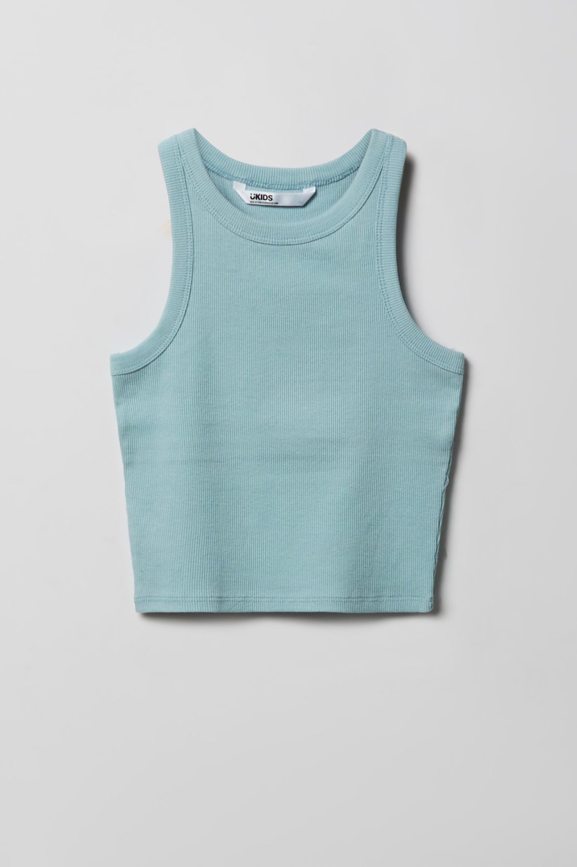 Girls Ribbed High Neck Tank