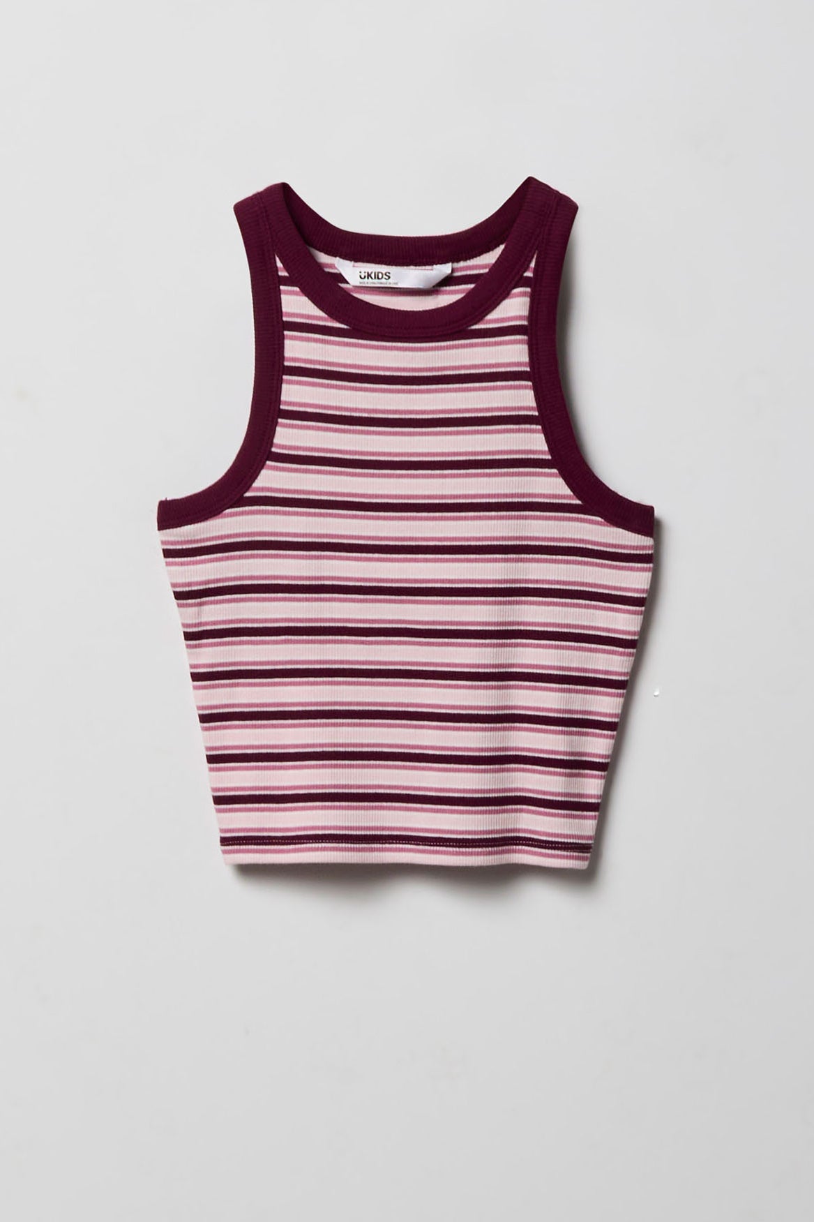 Girls Ribbed High Neck Tank