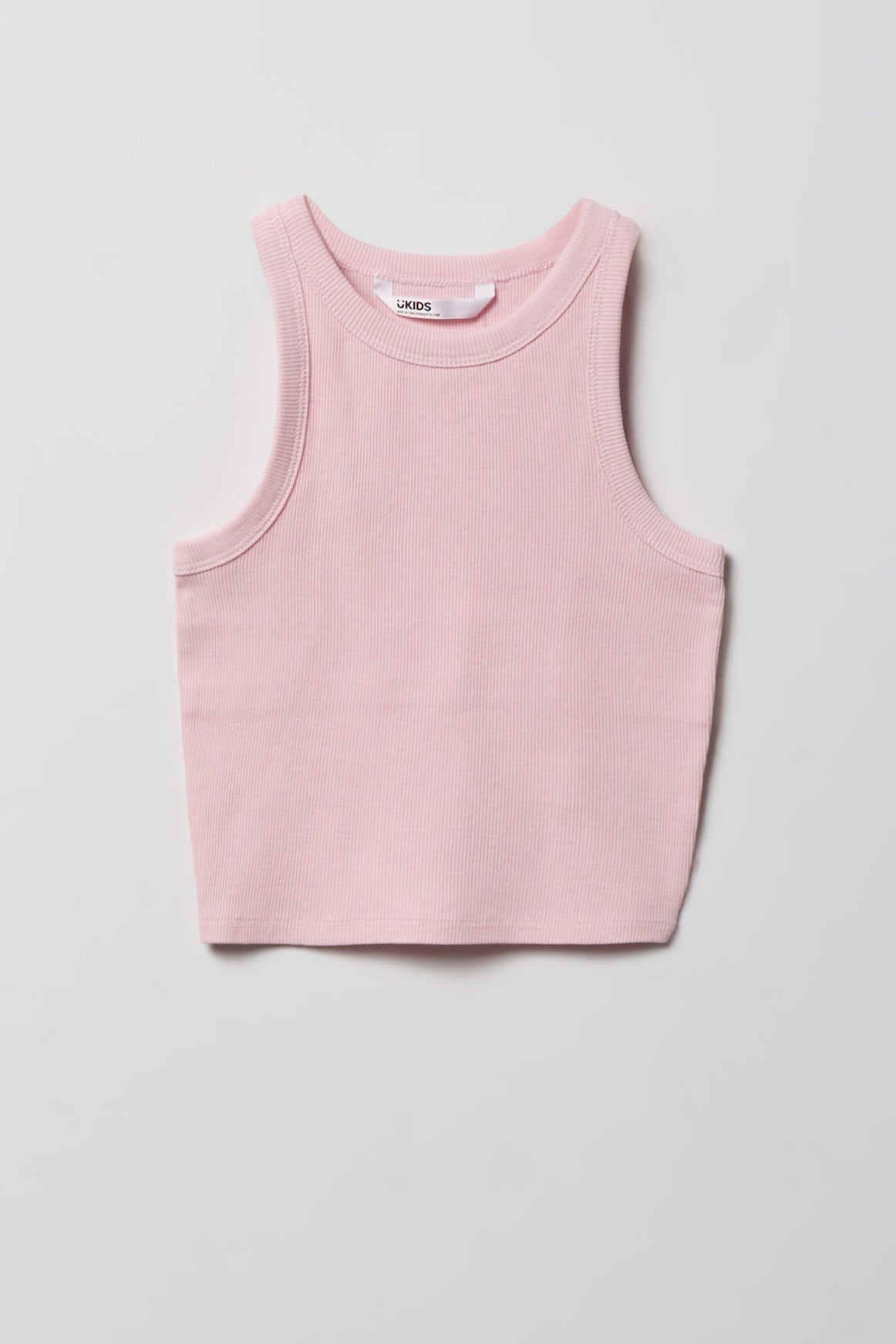 Girls Ribbed High Neck Tank