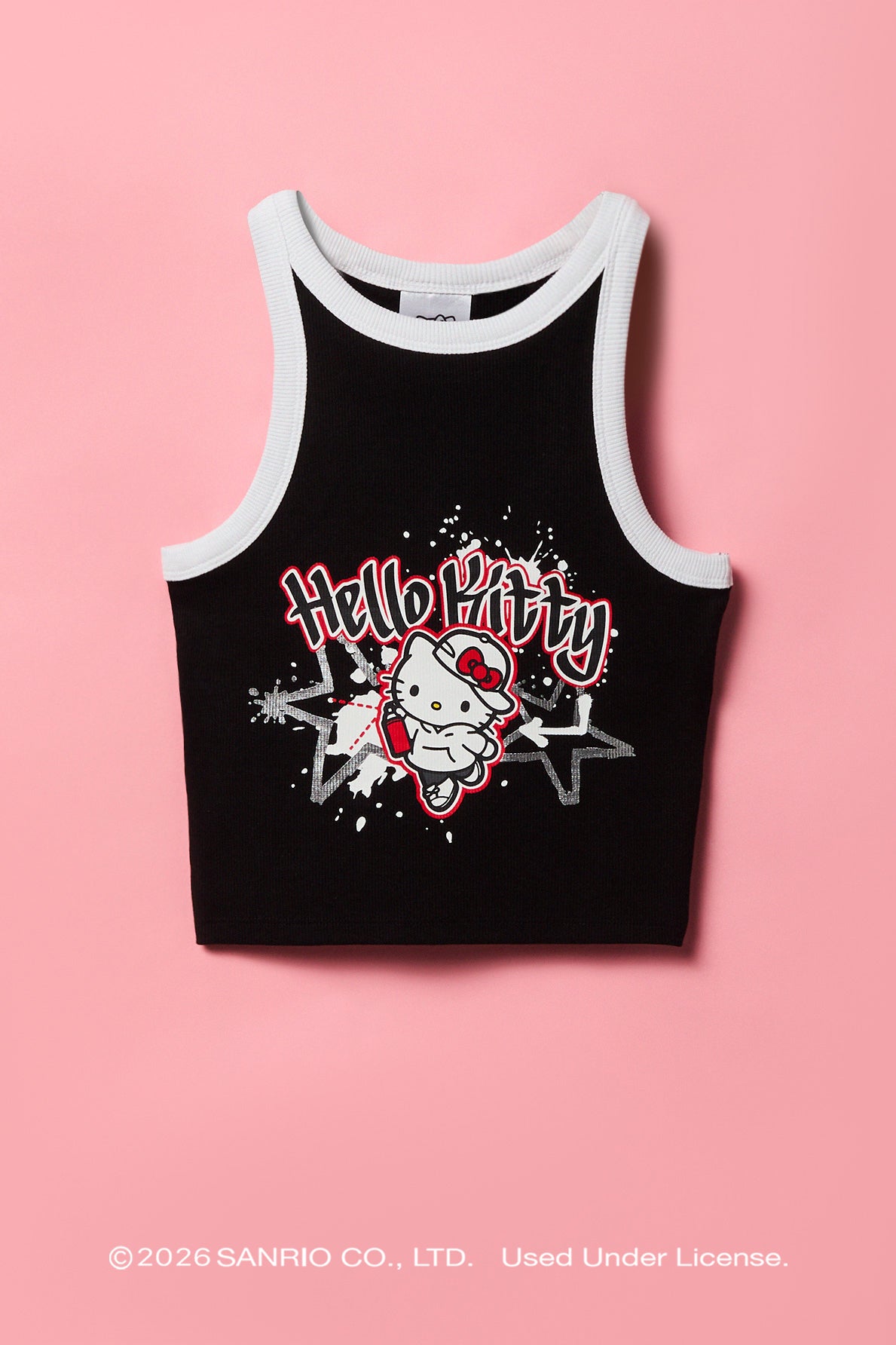 Hello Kitty® Girls Ribbed Ringer Tank