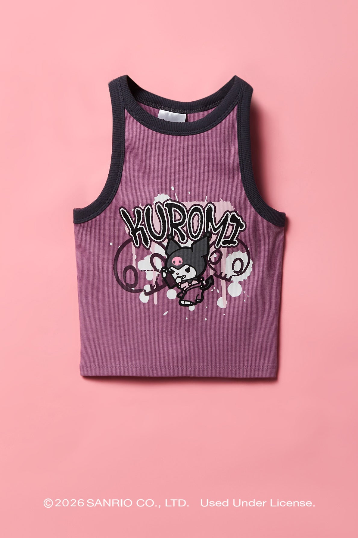 Kuromi™ Girls Ribbed Ringer Tank