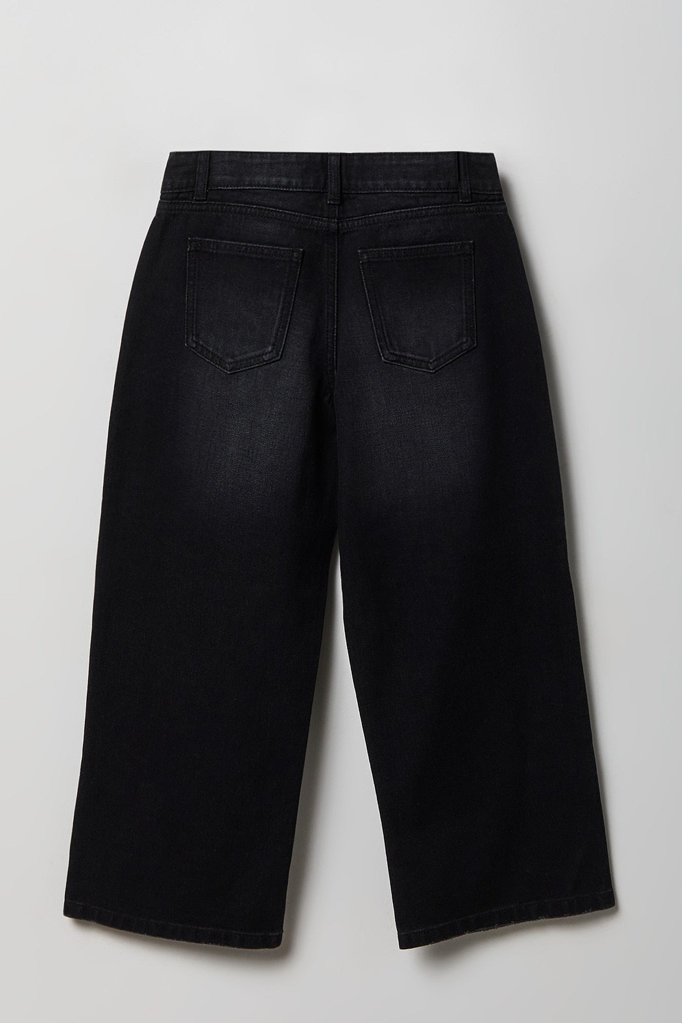 Girls Mid Rise Super Baggy Black Jean
