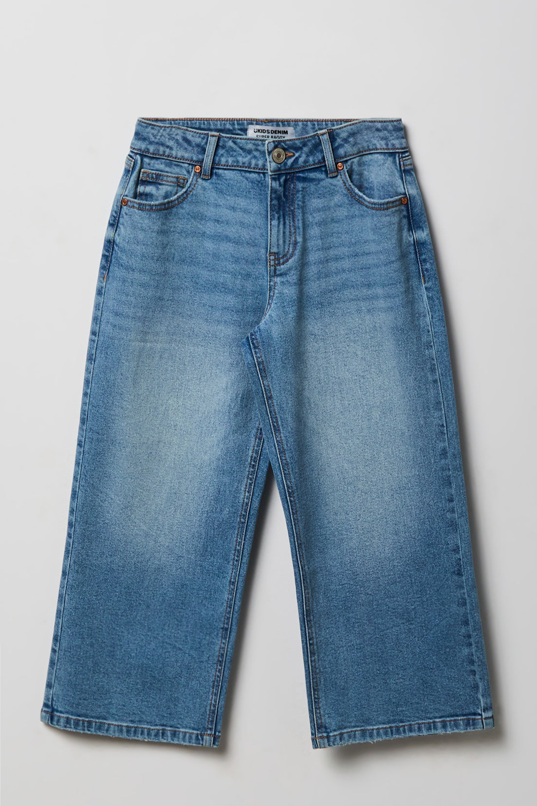 Girls Stretch Mid Rise Super Baggy Jean