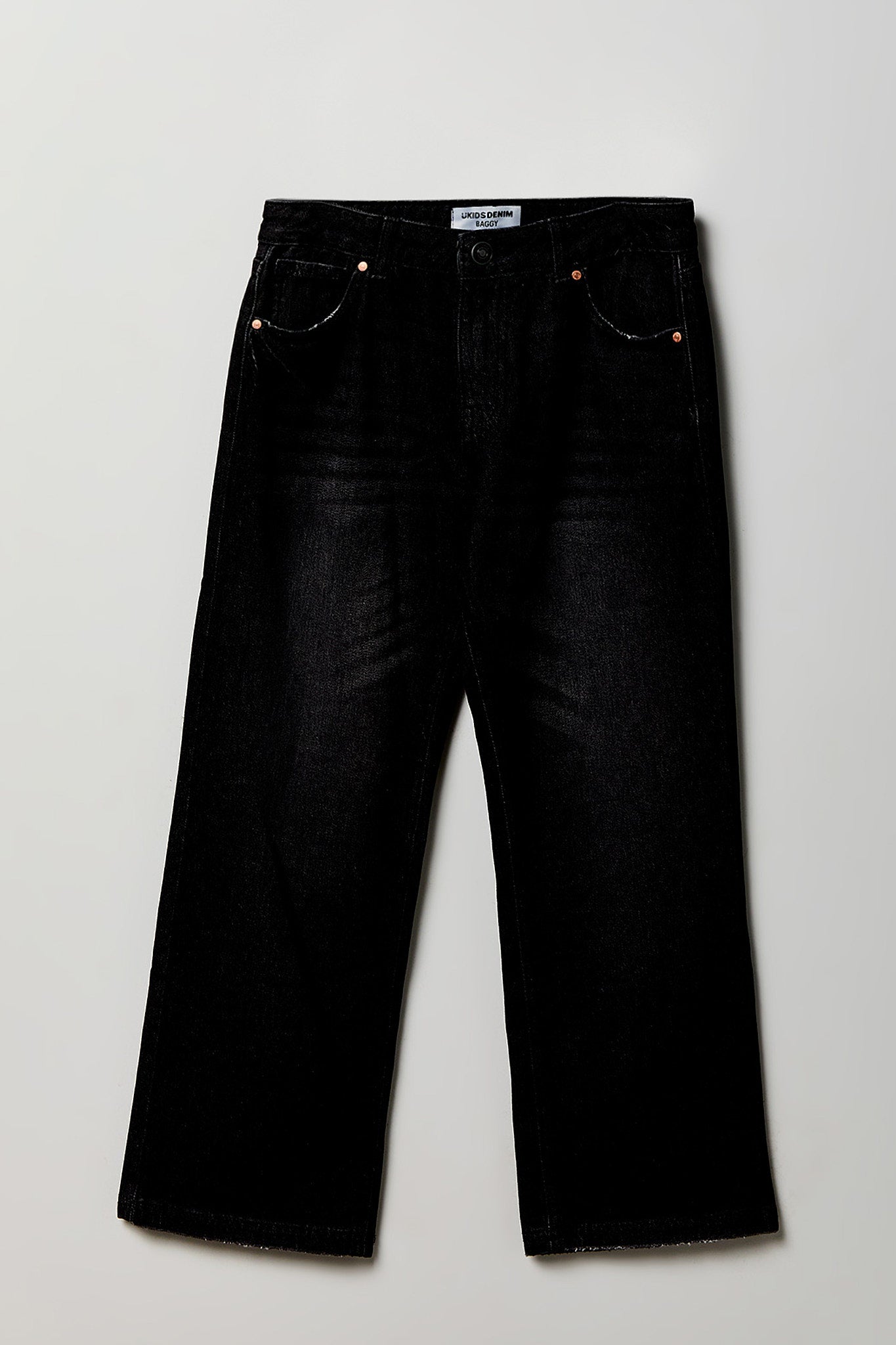 Girls Low Rise Baggy Black Jean