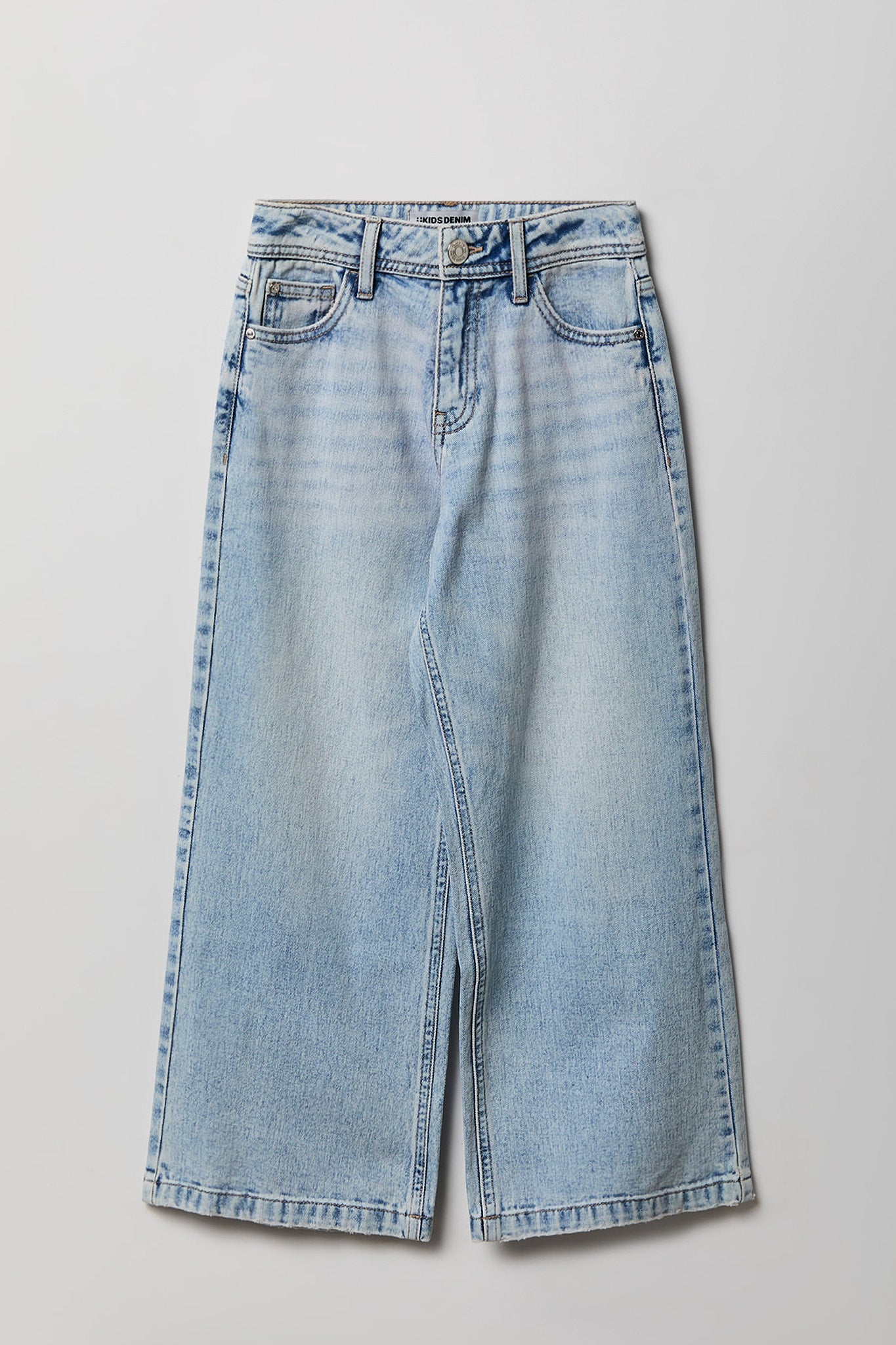 Girls High Rise Wide Leg Jean