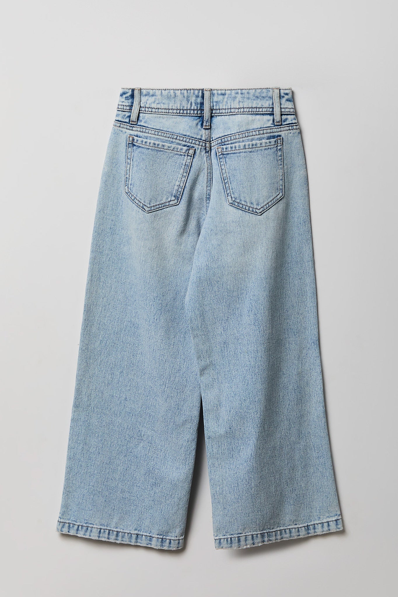 Girls High Rise Wide Leg Jean