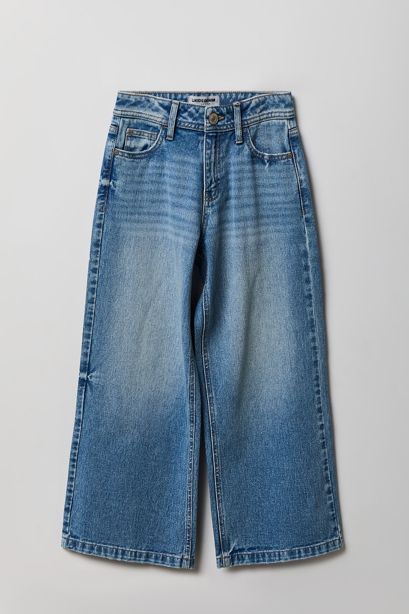 Girls High Rise Wide Leg Jean