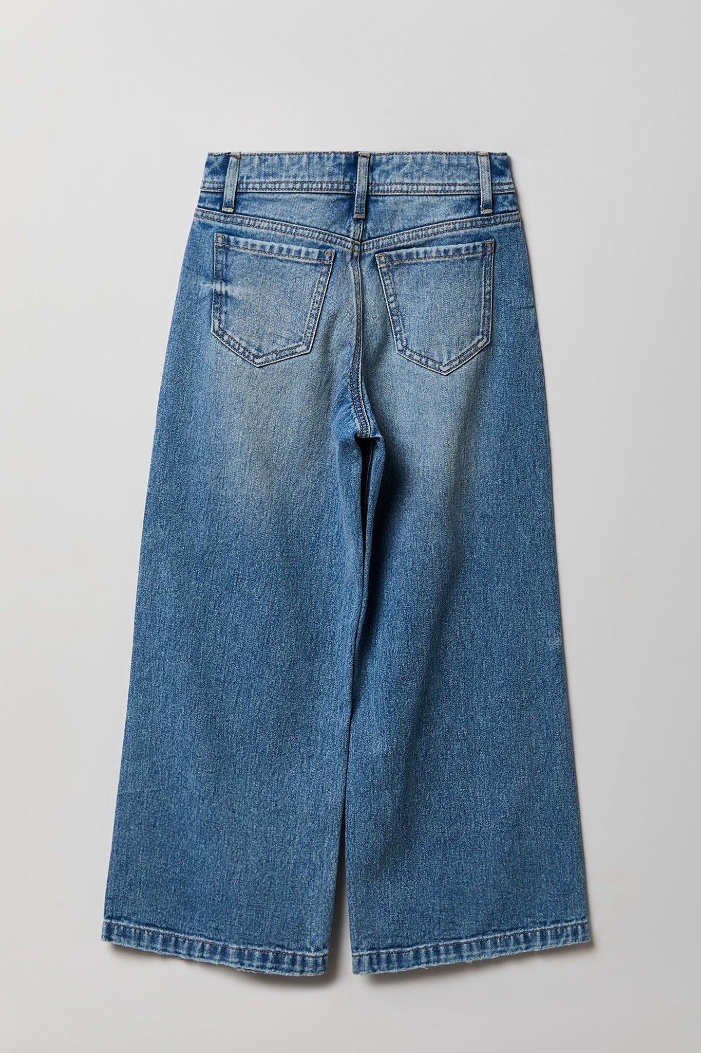 Girls High Rise Wide Leg Jean