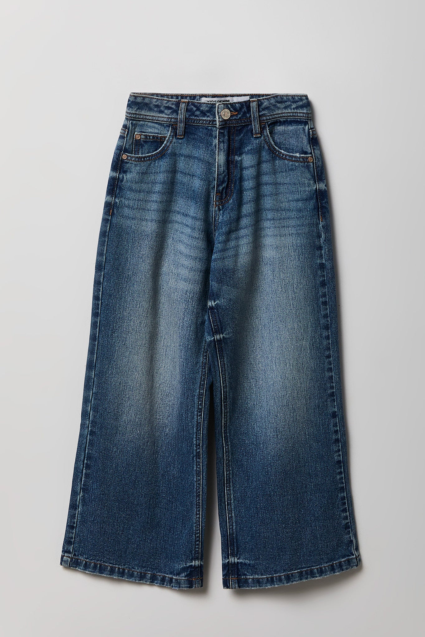 Girls High Rise Wide Leg Jean