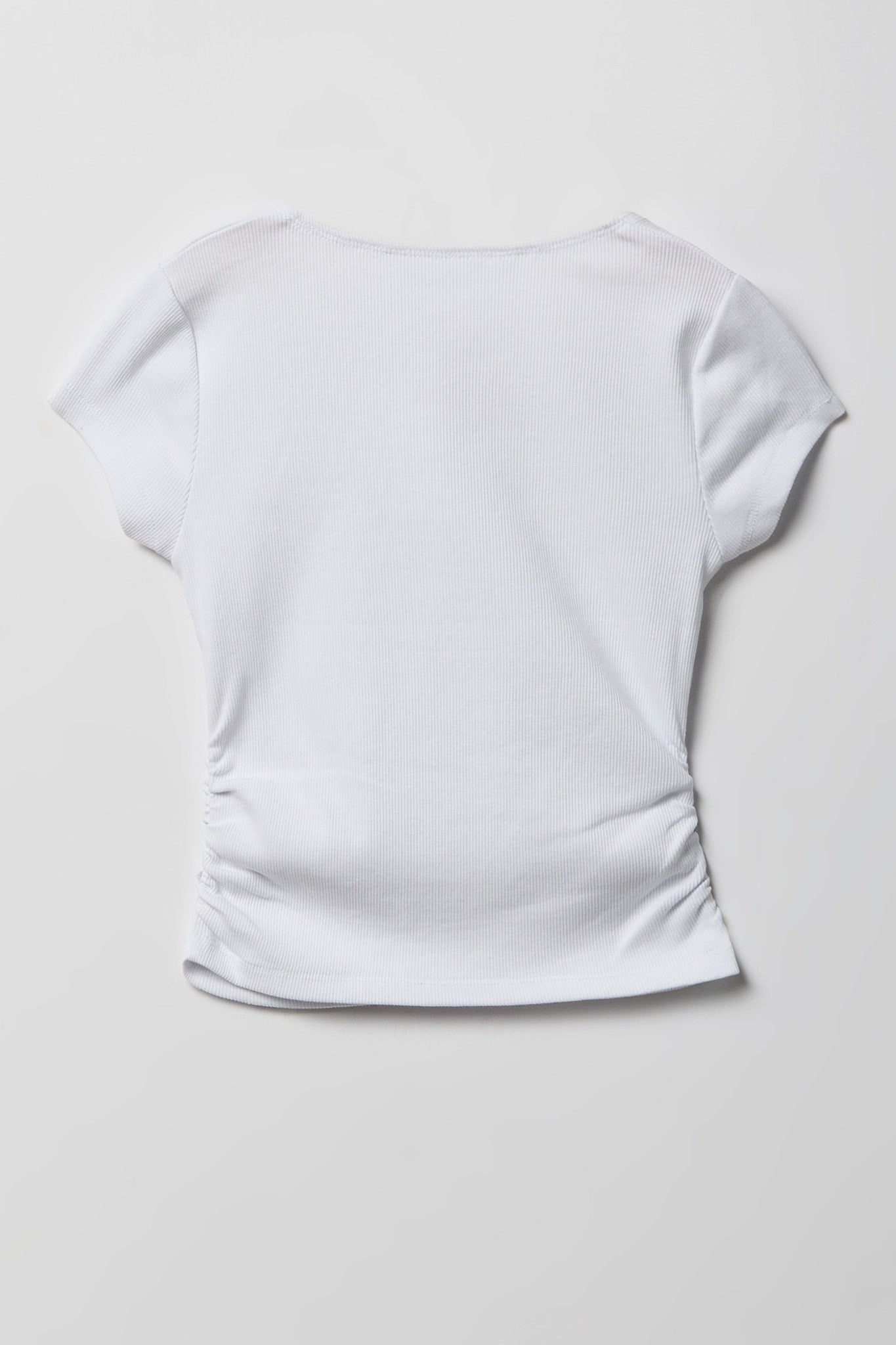 Girls Ribbed Square Neck T-Shirt