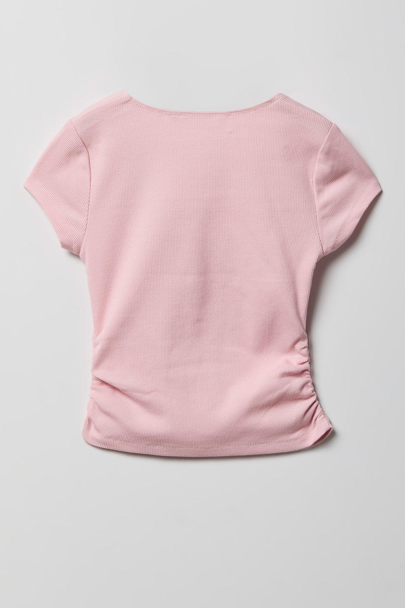 Girls Ribbed Square Neck T-Shirt