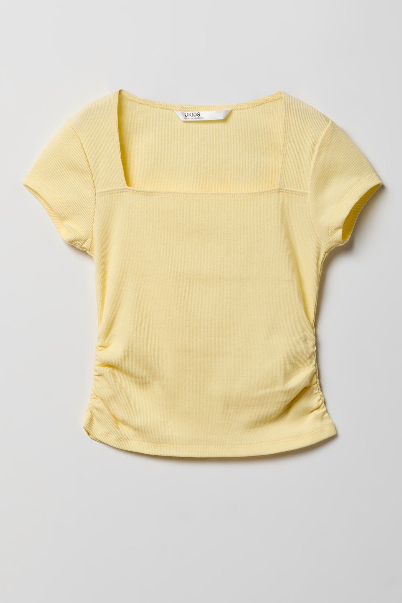 Girls Ribbed Square Neck T-Shirt