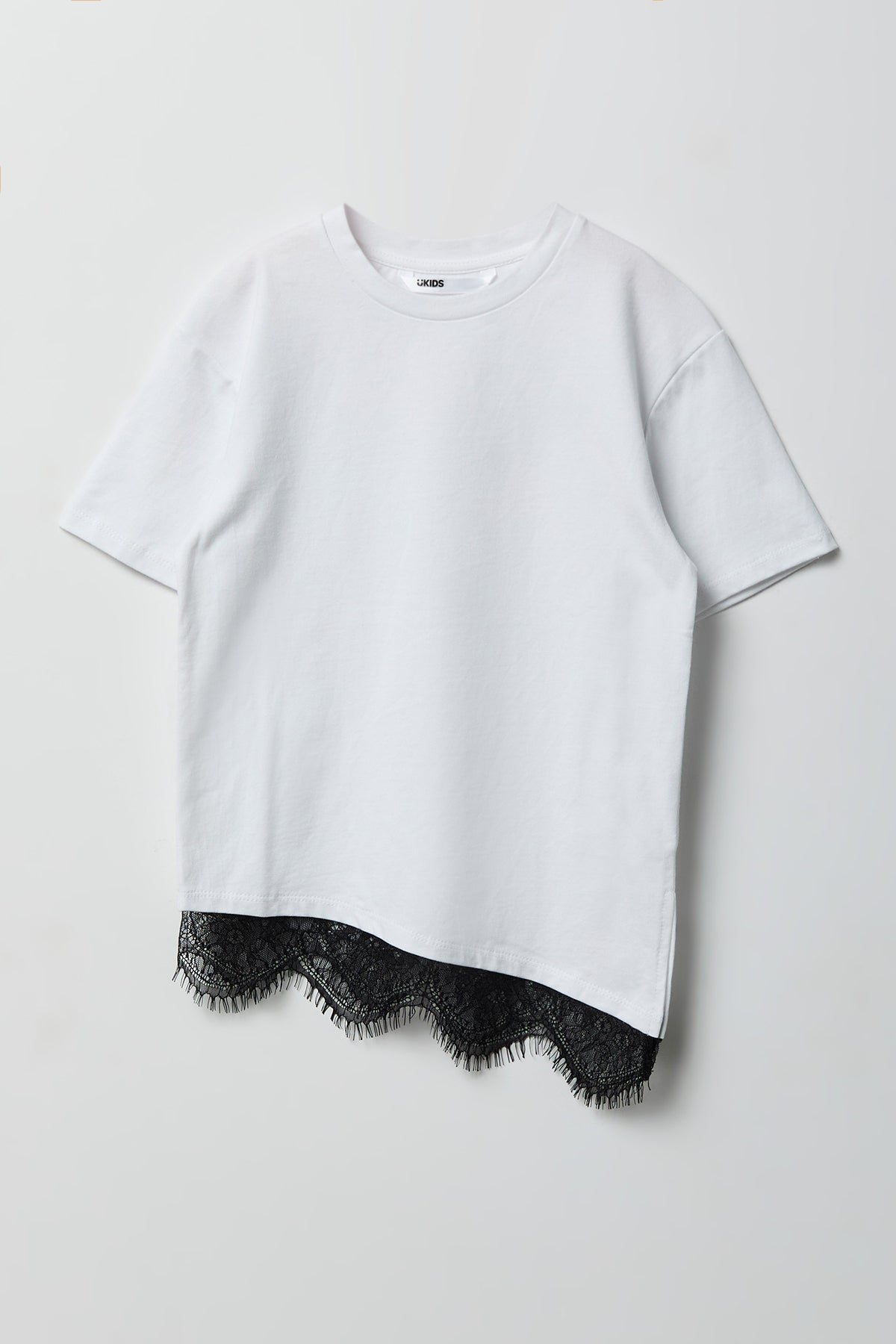Girls Luxe Heavy Cotton Lace T-Shirt