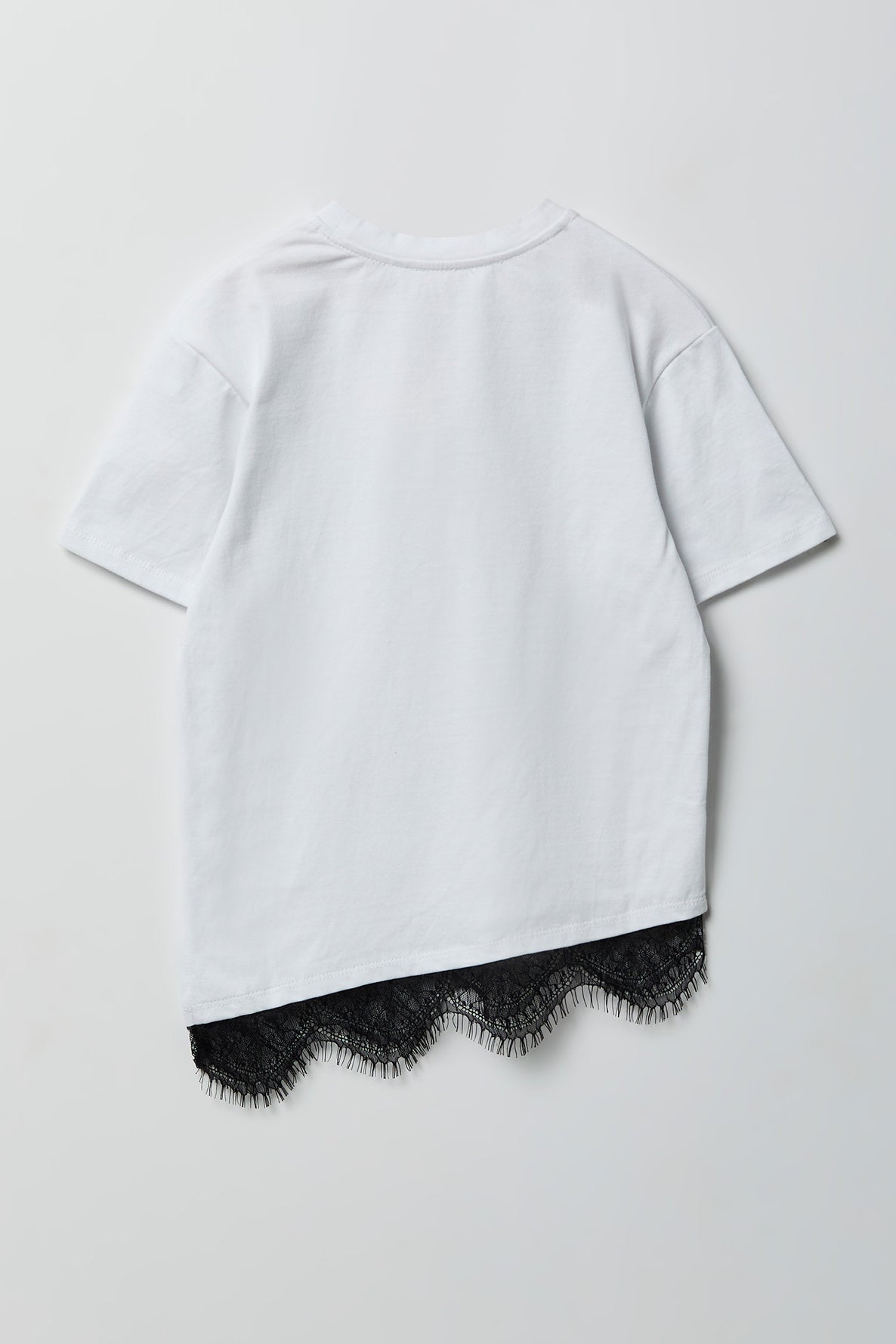 Girls Luxe Heavy Cotton Lace T-Shirt