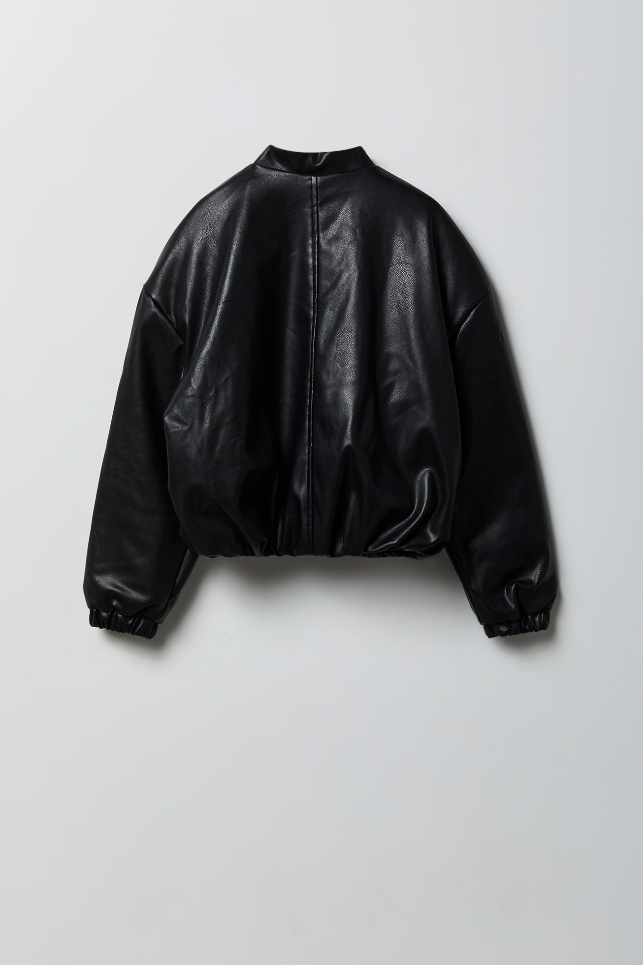 Faux Leather Bomber Jacket