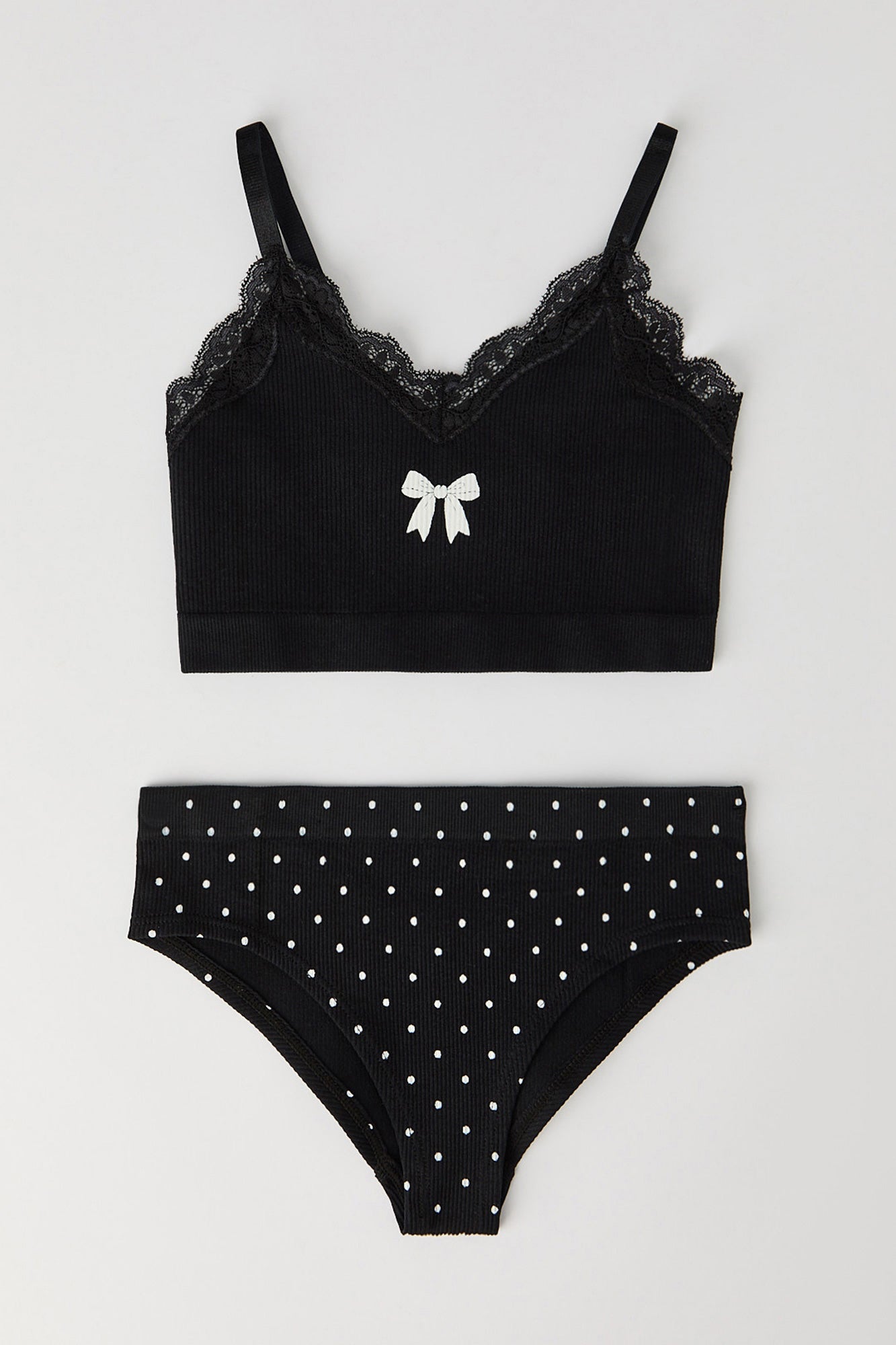 Girls Ribbed Seamless Bra Tank & Underwear Set