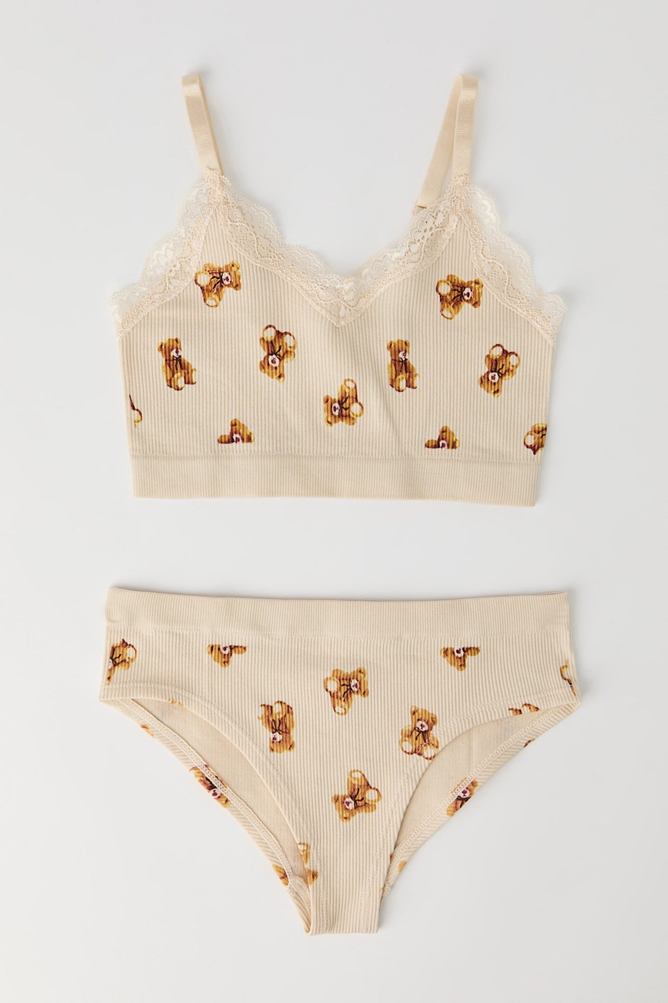 Girls Ribbed Seamless Bra Tank & Underwear Set