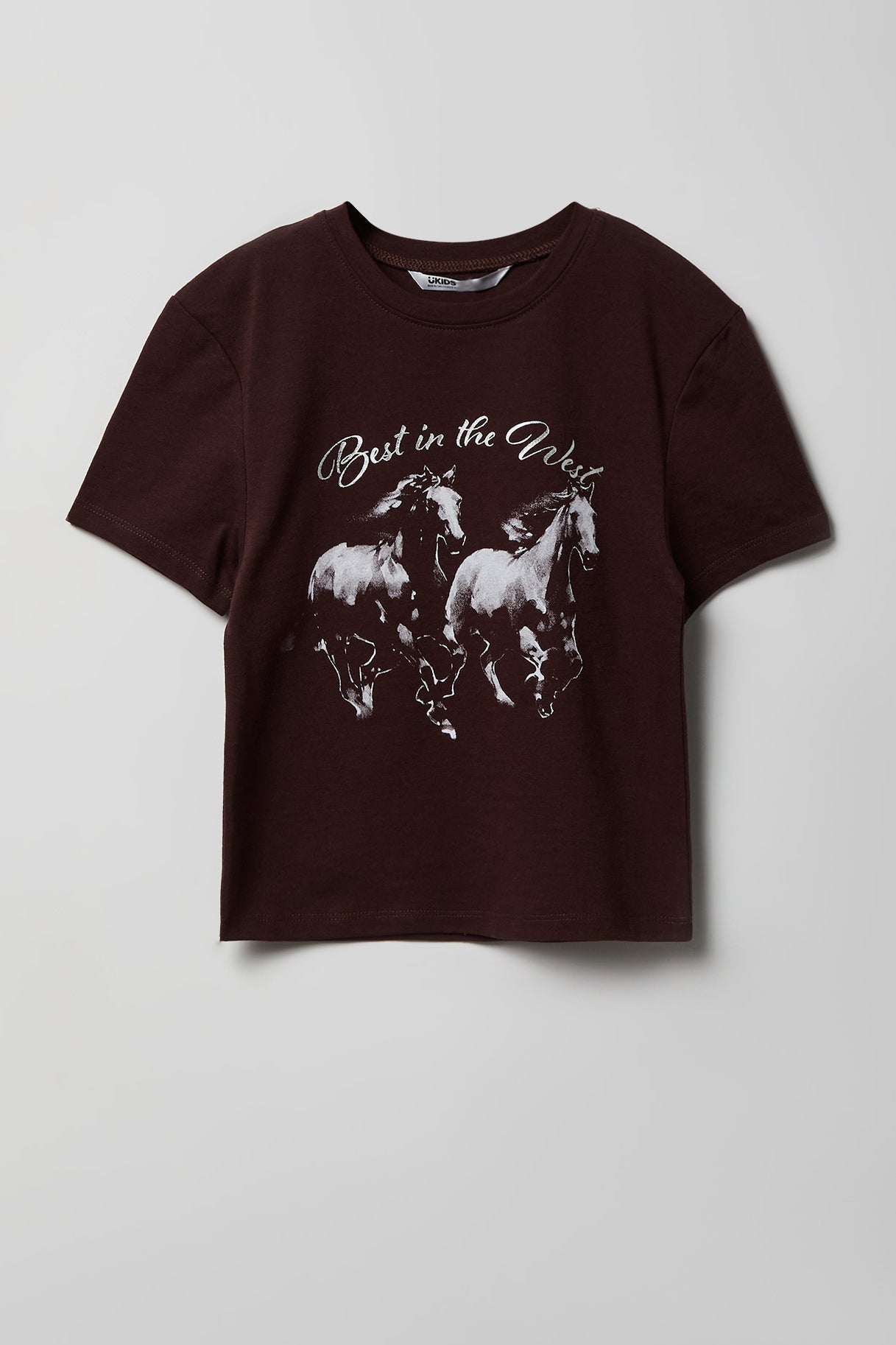 Girls Luxe Heavy Cotton Horses Graphic T-Shirt