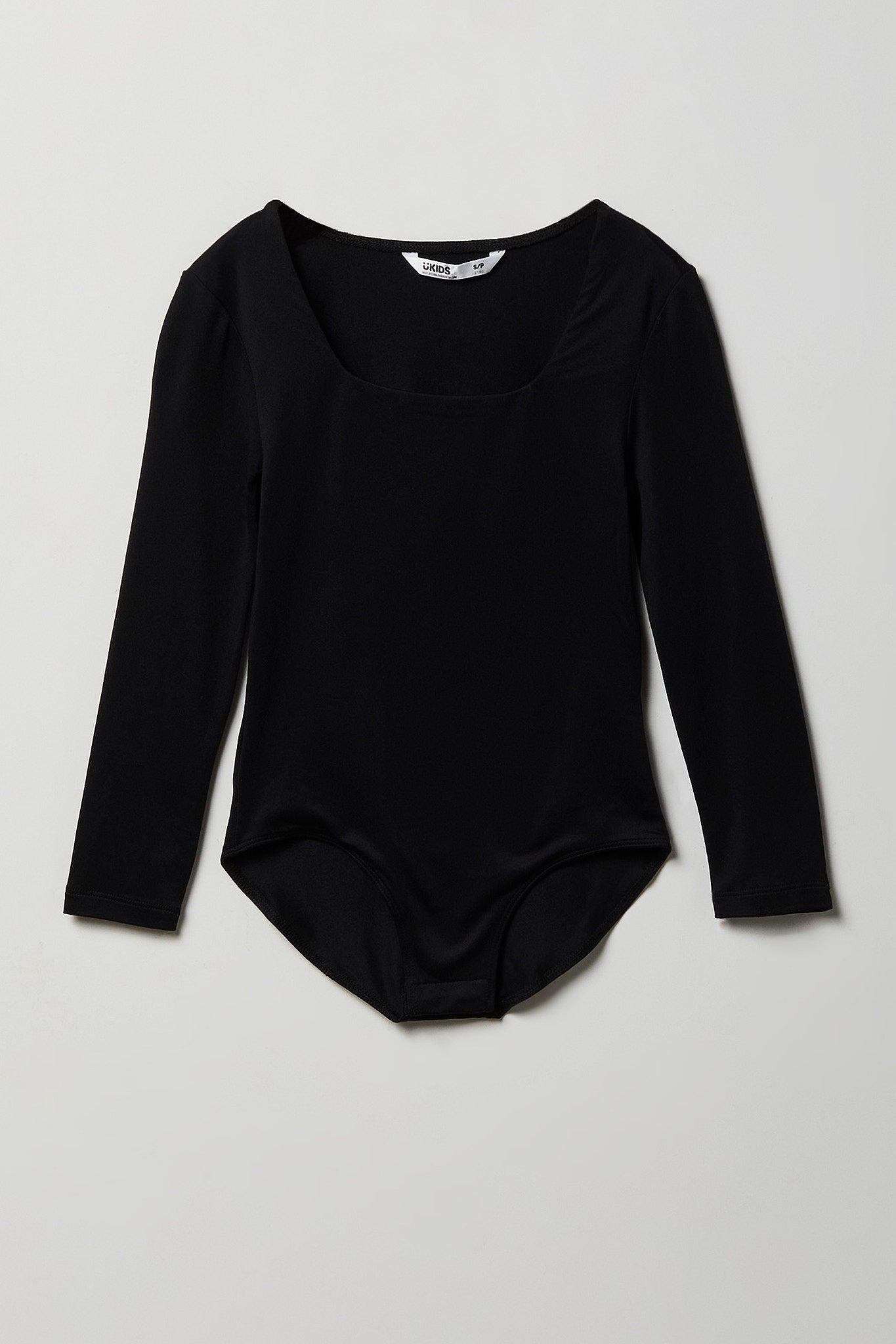 Girls Contour Square Neck Long Sleeve Bodysuit.