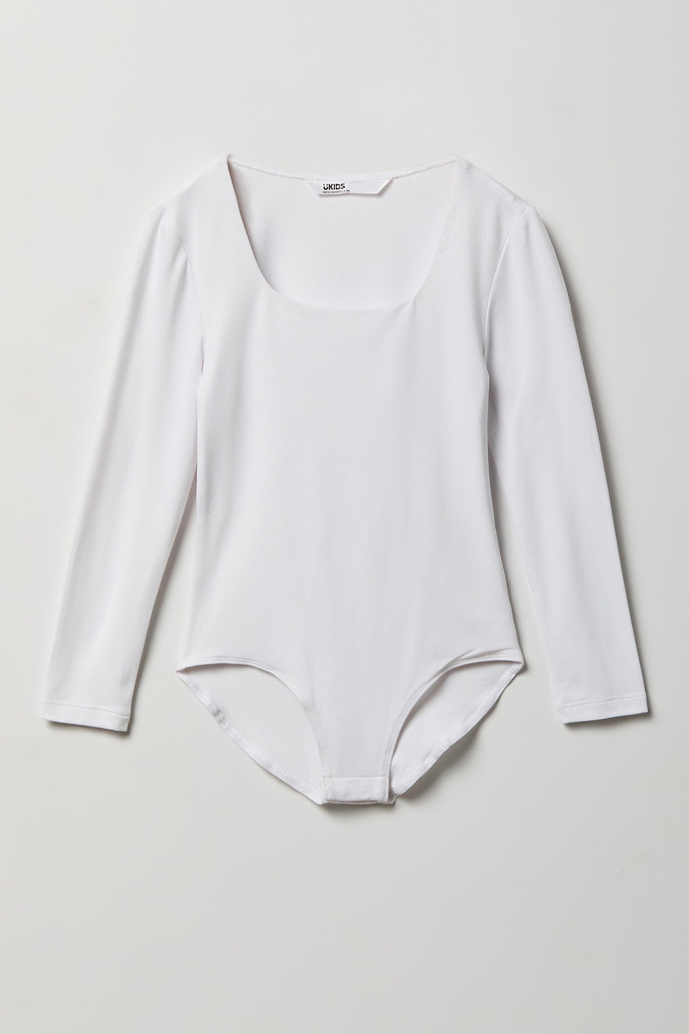 Girls Contour Square Neck Long Sleeve Bodysuit.