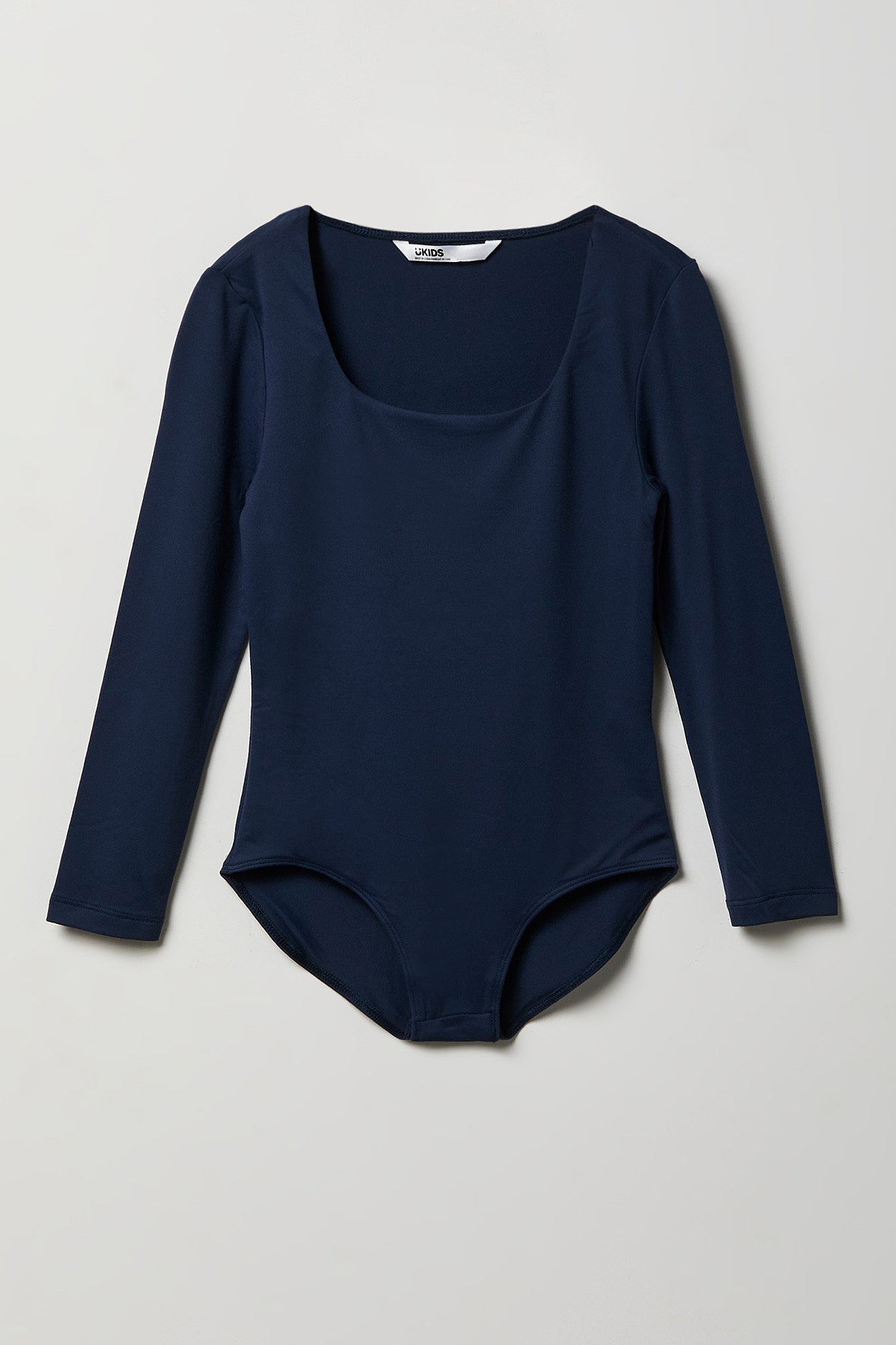Girls Contour Square Neck Long Sleeve Bodysuit.