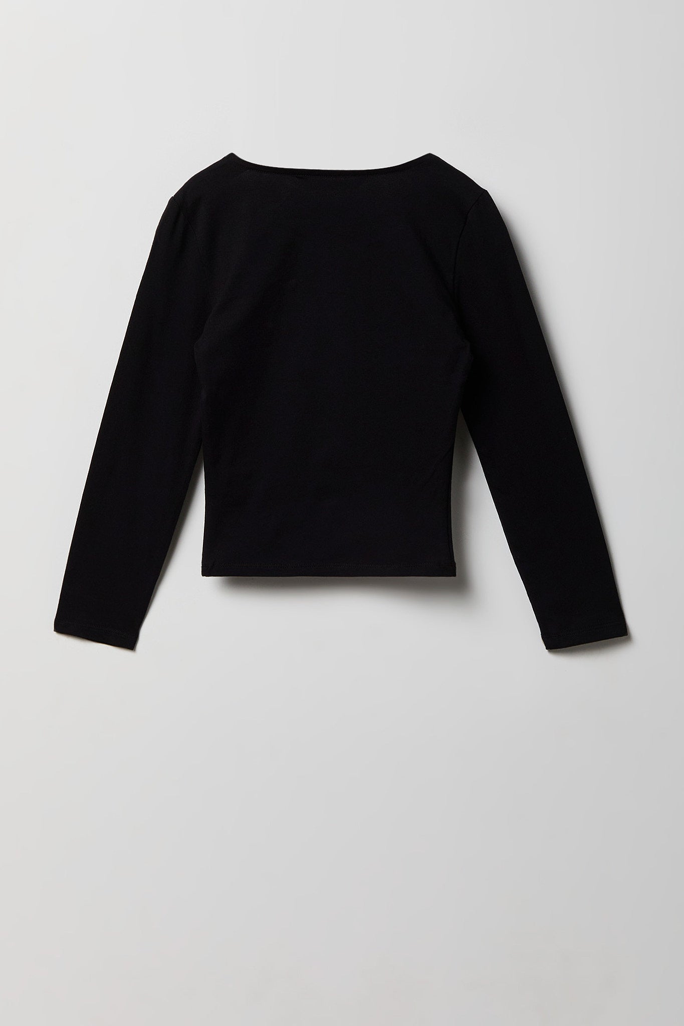 Girls Soft Contour Square Neck Long Sleeve Top