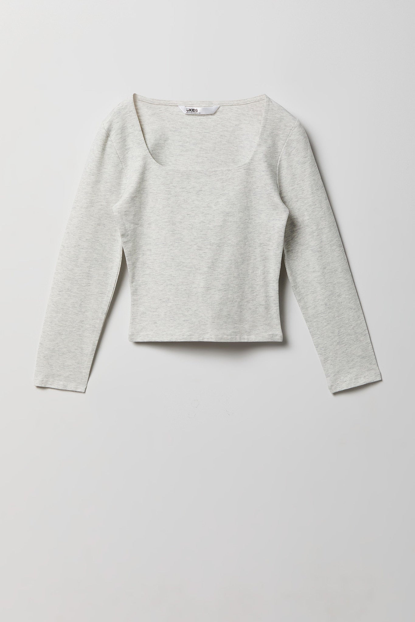 Girls Soft Contour Square Neck Long Sleeve Top