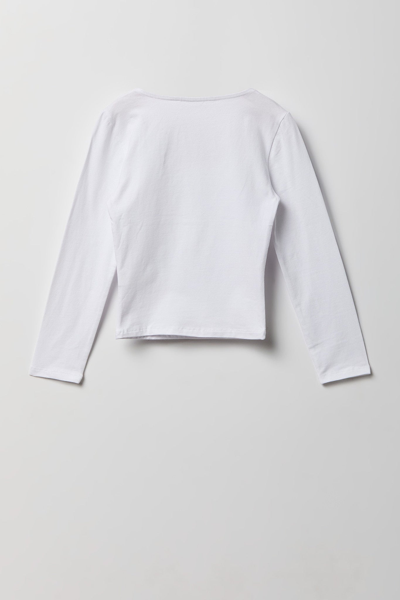 Girls Soft Contour Square Neck Long Sleeve Top
