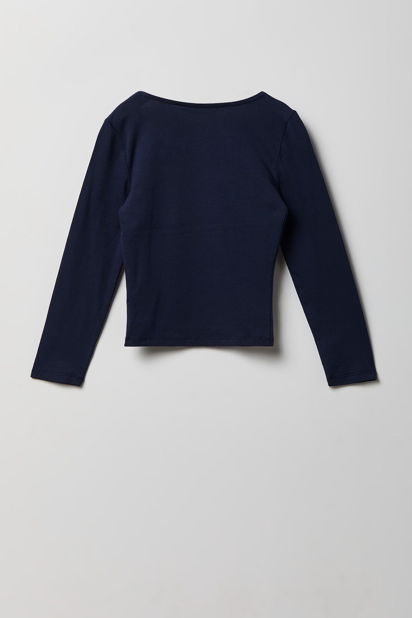 Girls Soft Contour Square Neck Long Sleeve Top