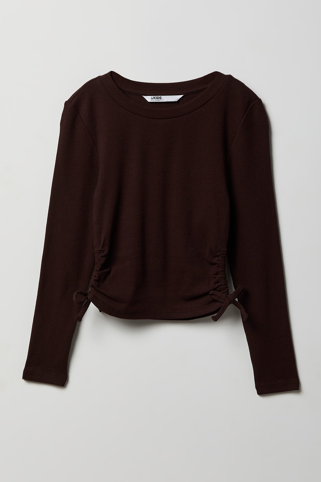 Girls Ribbed Side Cinched Top