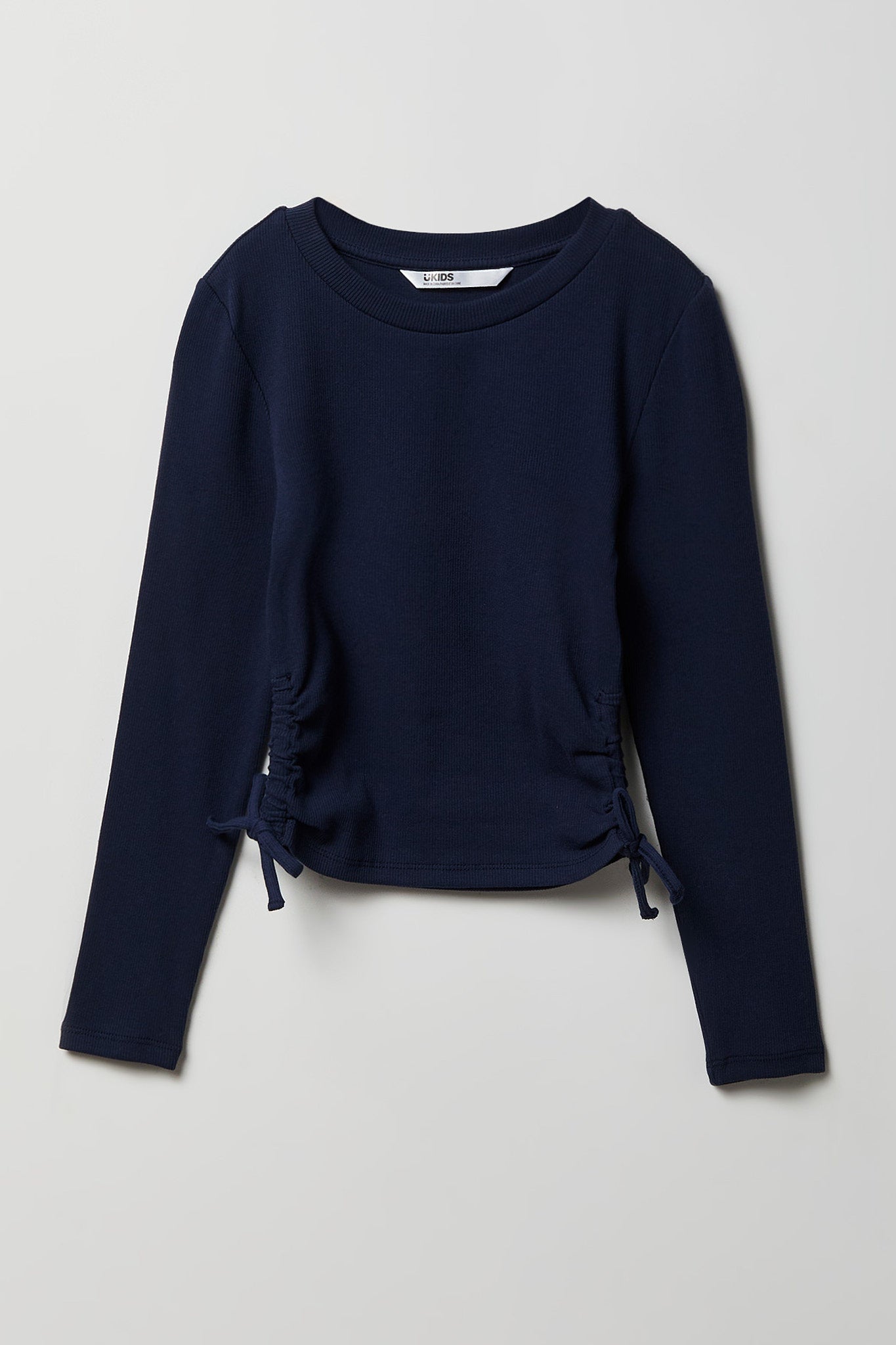 Girls Ribbed Side Cinched Top
