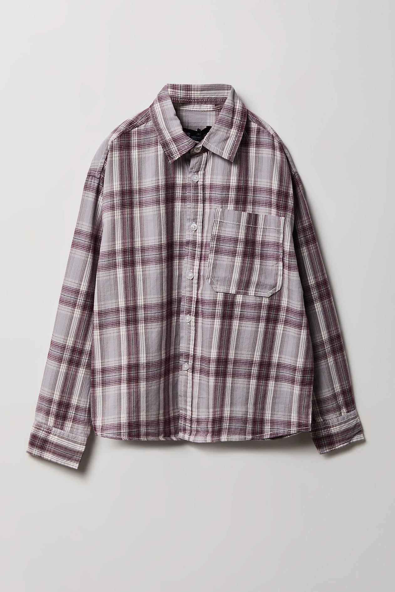 Boys Graphic Plaid Flannel Button-Up Top