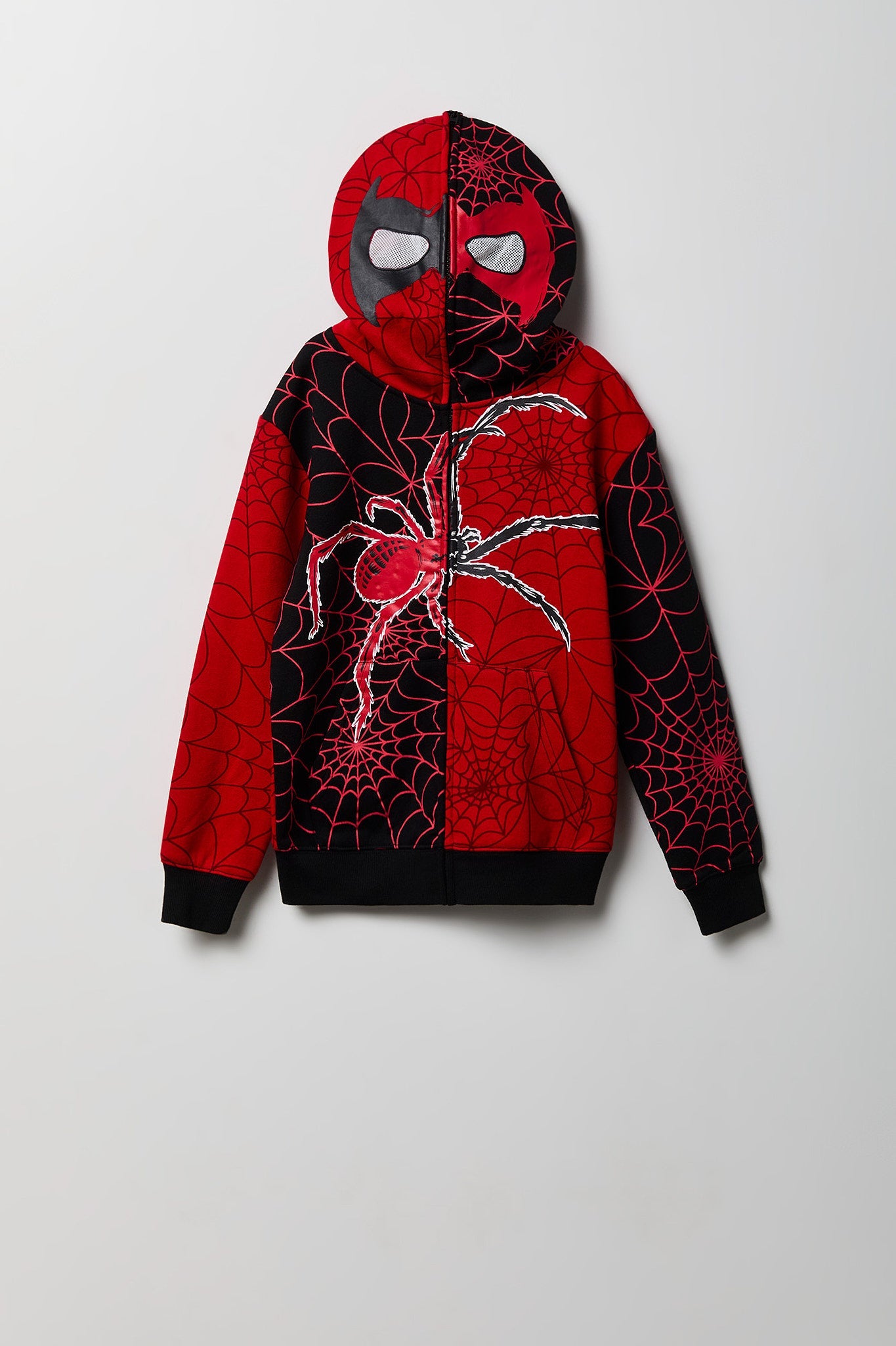 Boys Spider Web Peeper Zip-Up Fleece Hoodie