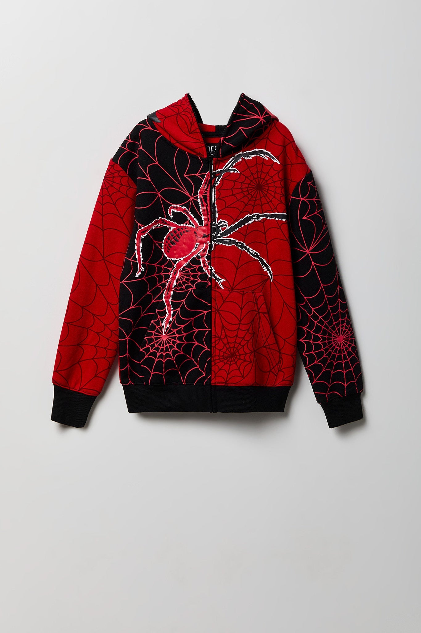 Boys Spider Web Peeper Zip-Up Fleece Hoodie