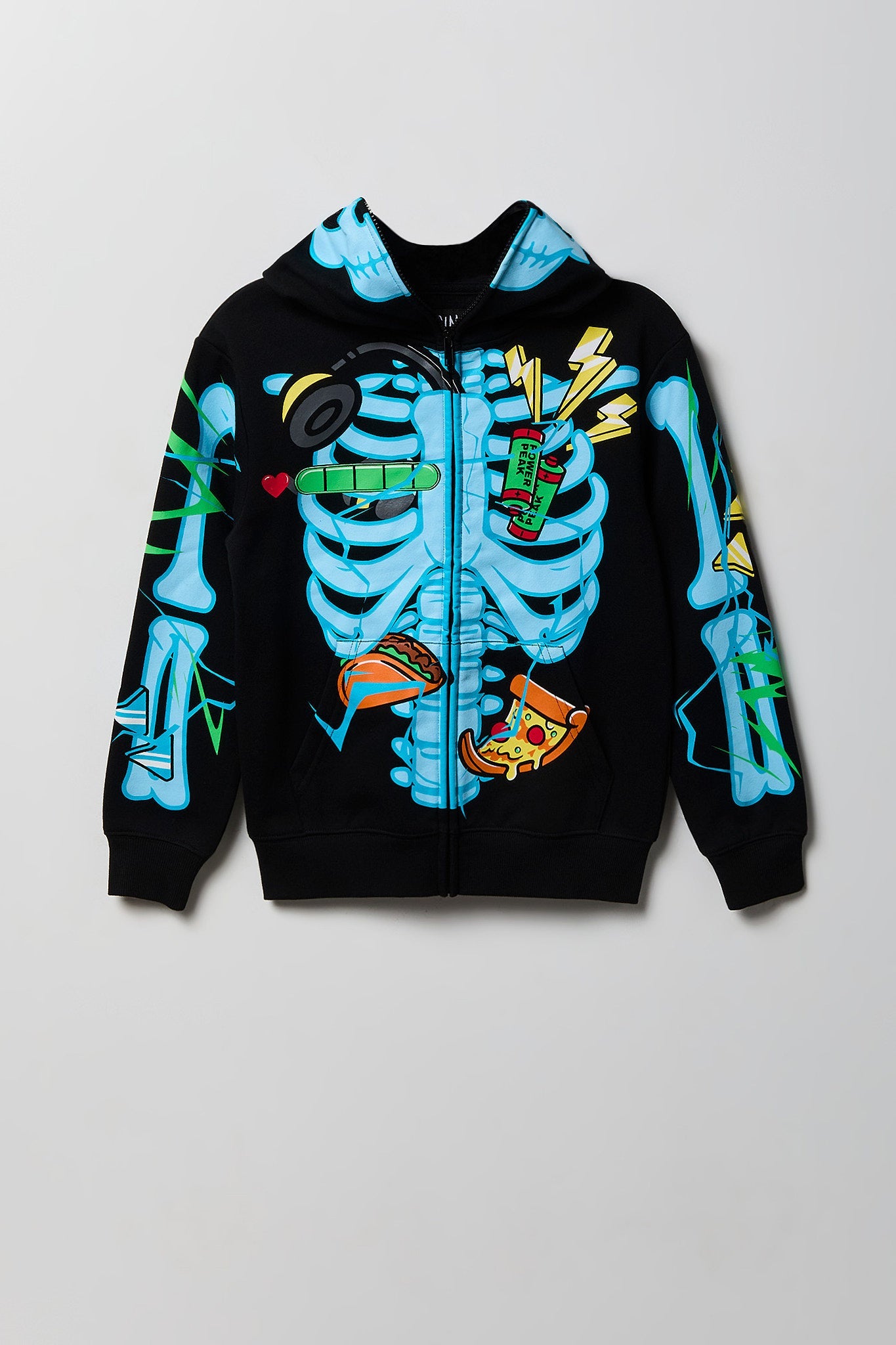 Boys Skeleton Peeper Zip-Up Fleece Hoodie