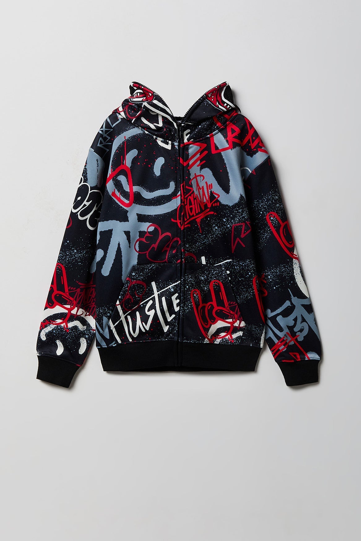 Boys Graffiti Zip-Up Fleece Hoodie