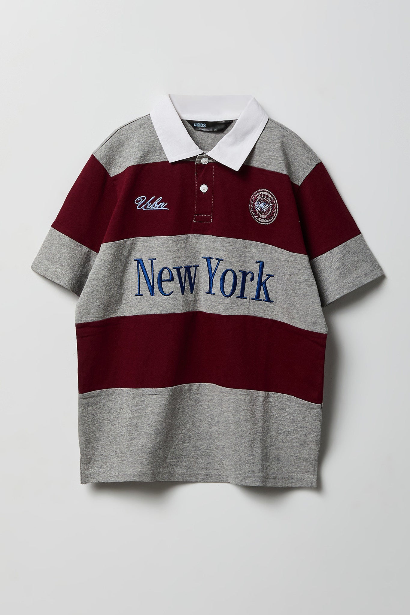 Boys Embroidered Boxy Collared Polo