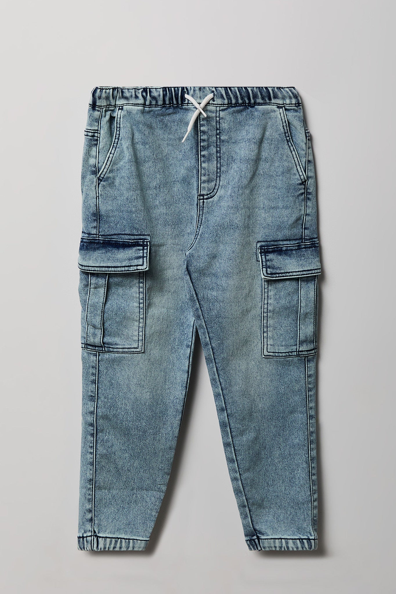 Boys Denim Cargo Jogger