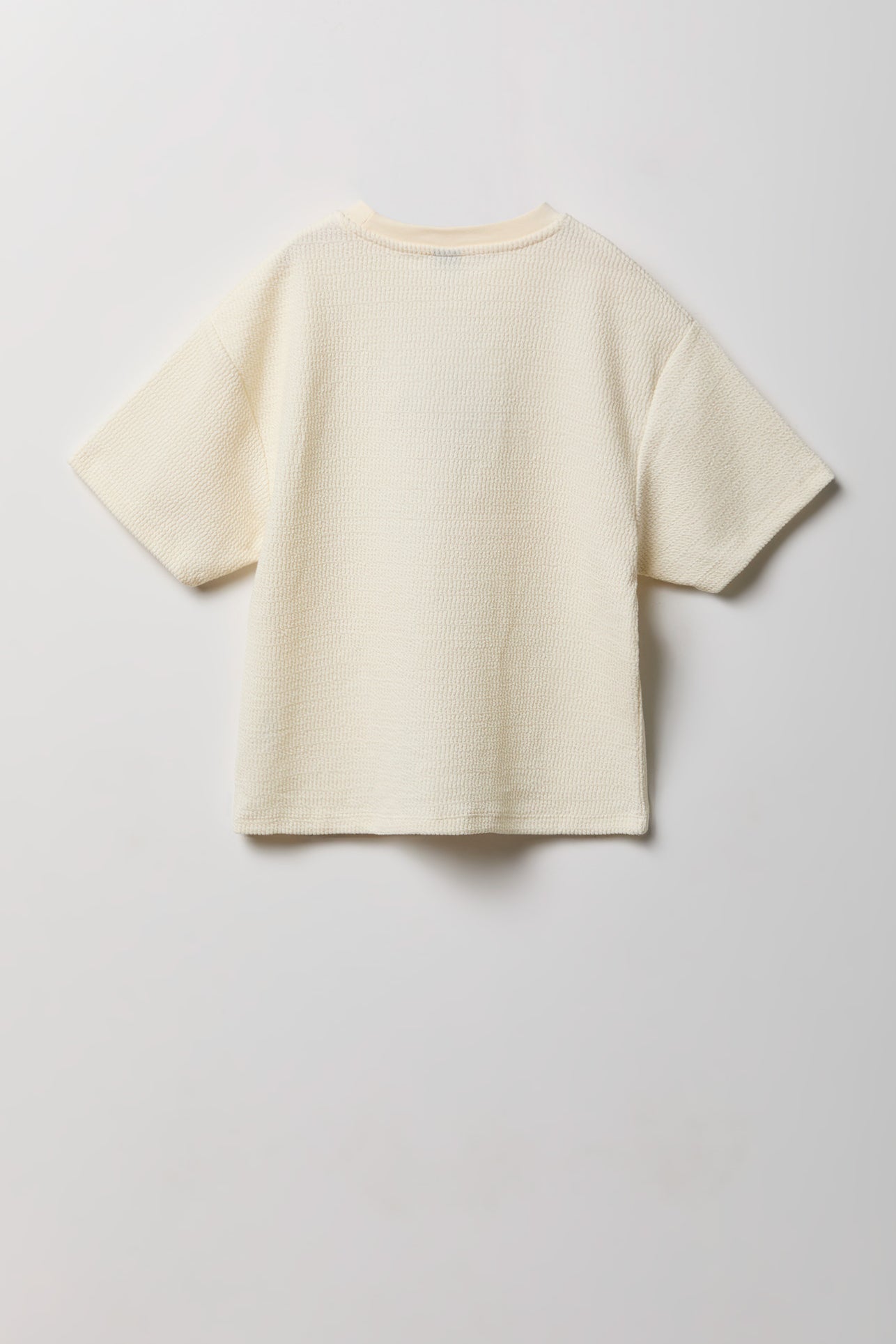 Boys Textured Embroidered Boxy T-Shirt