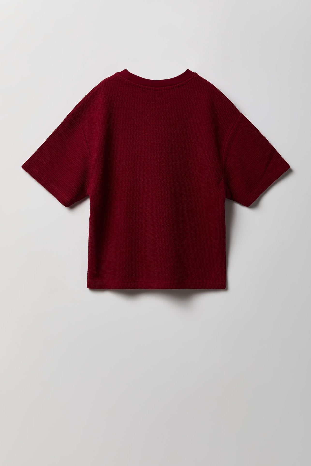 Boys Textured Embroidered Boxy T-Shirt