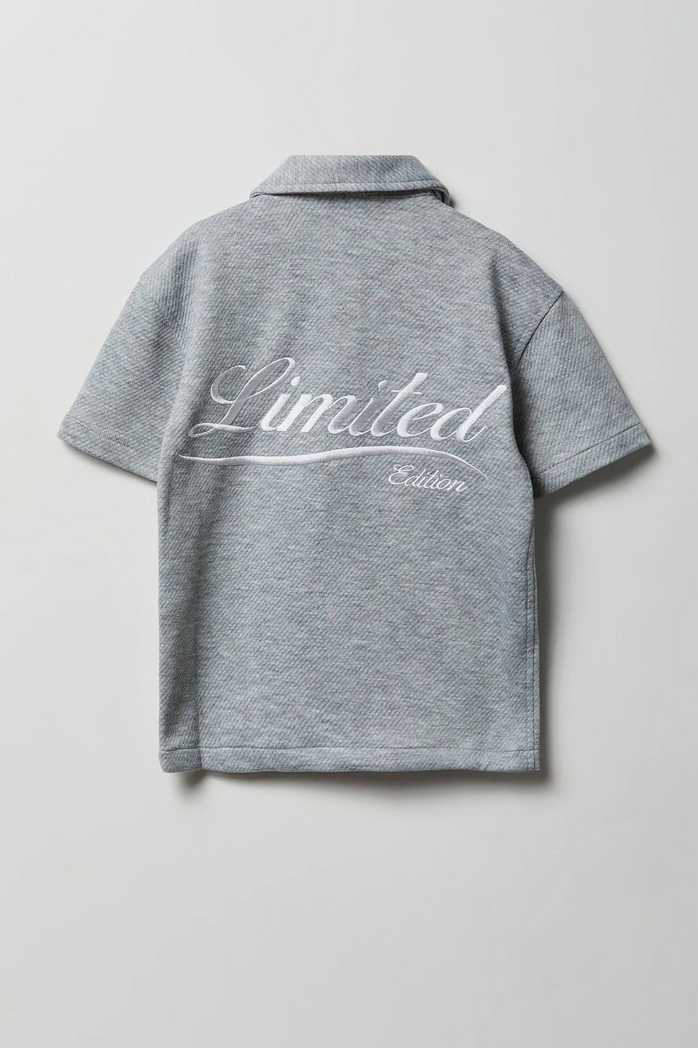 Boys Textured Boxy Button-Up Top