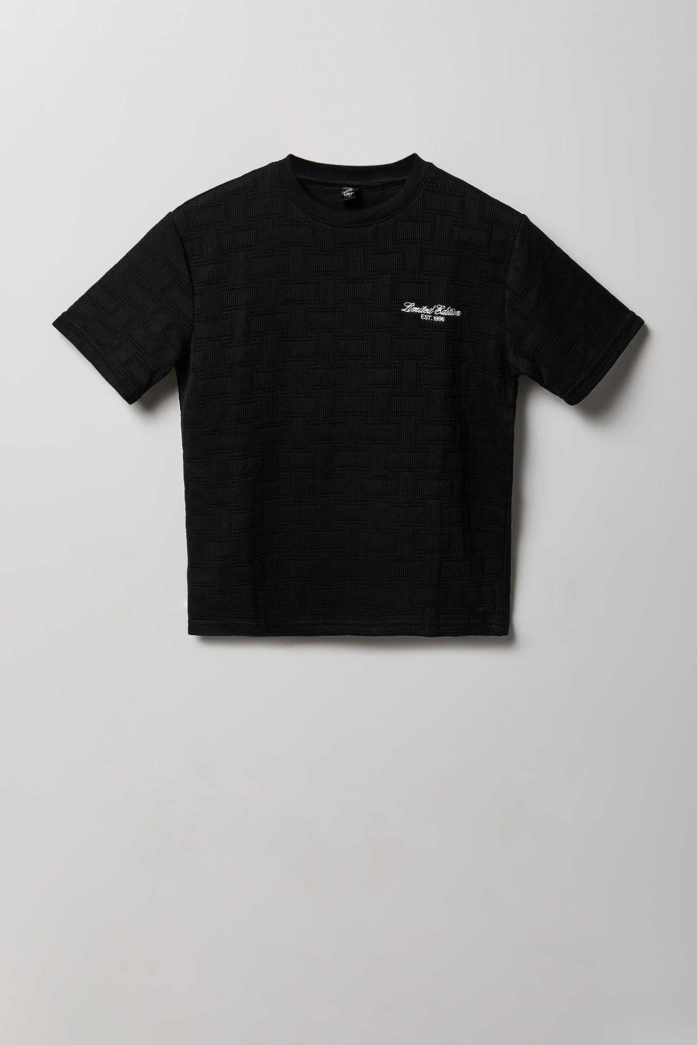 Boys Textured Knit Embroidered T-Shirt