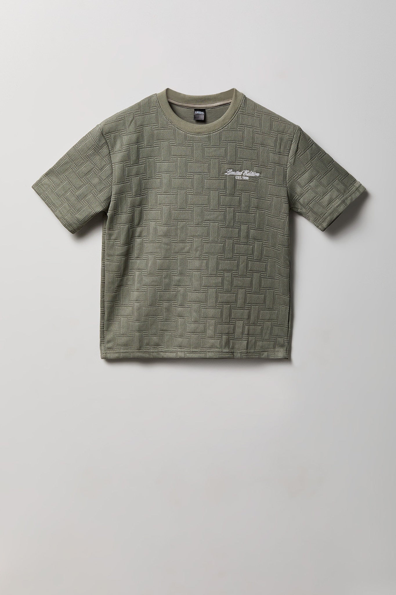 Boys Textured Knit Embroidered T-Shirt